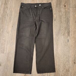 & Denim Black Womens Jeans , Ladies Jeans, Size 18, Loose Straight, High Waist